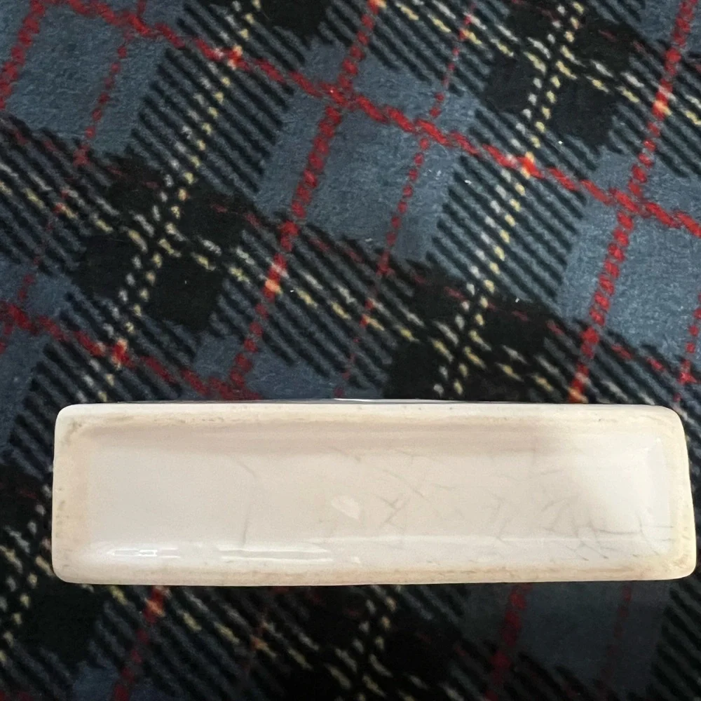 Vintage rectangular White Ceramic Chimney Vase - Picture 7 of 11